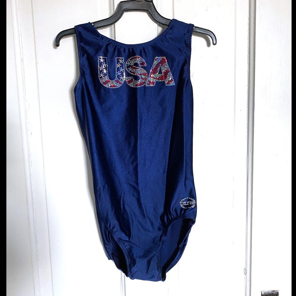 USA Embellished Navy Women's Leotard
